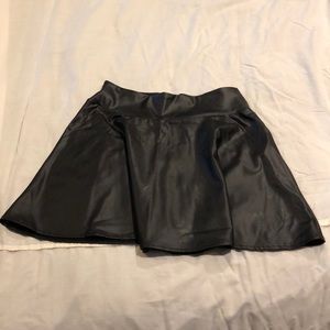 Faux Leather Skater Skirt